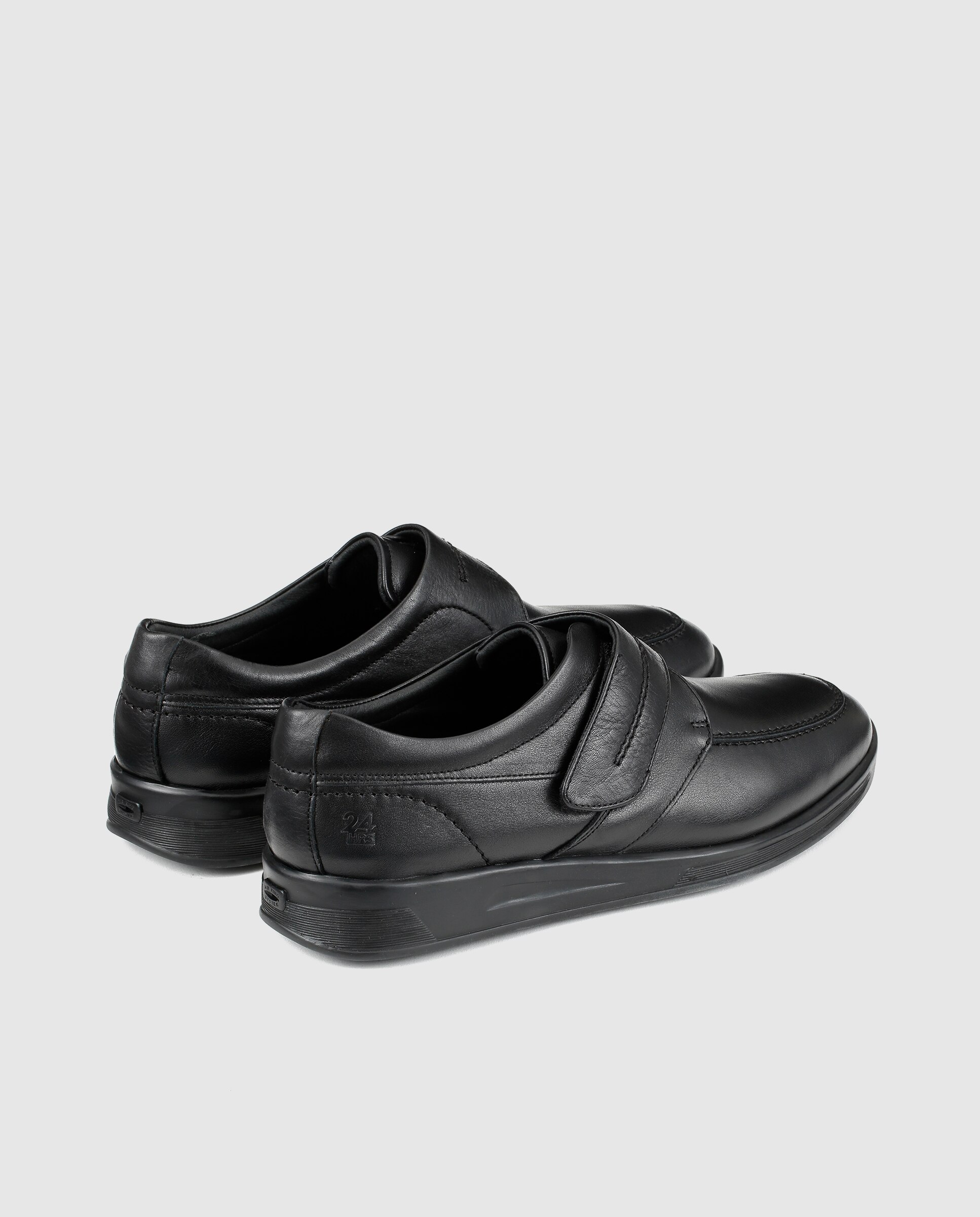 Sapatos pretos com fecho aderente Preto-3