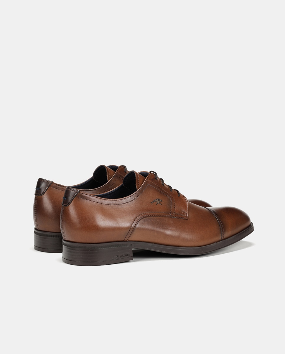 Sapatos de Atacadores Asgard com Biqueira Direita e em Pele Castanho-claro-3