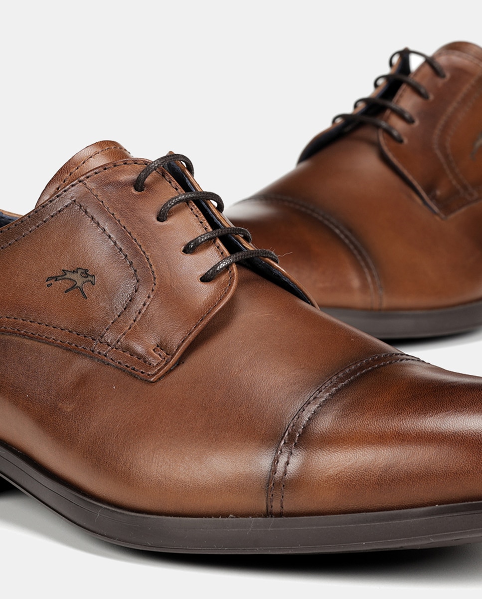 Sapatos de Atacadores Asgard com Biqueira Direita e em Pele Castanho-claro-6