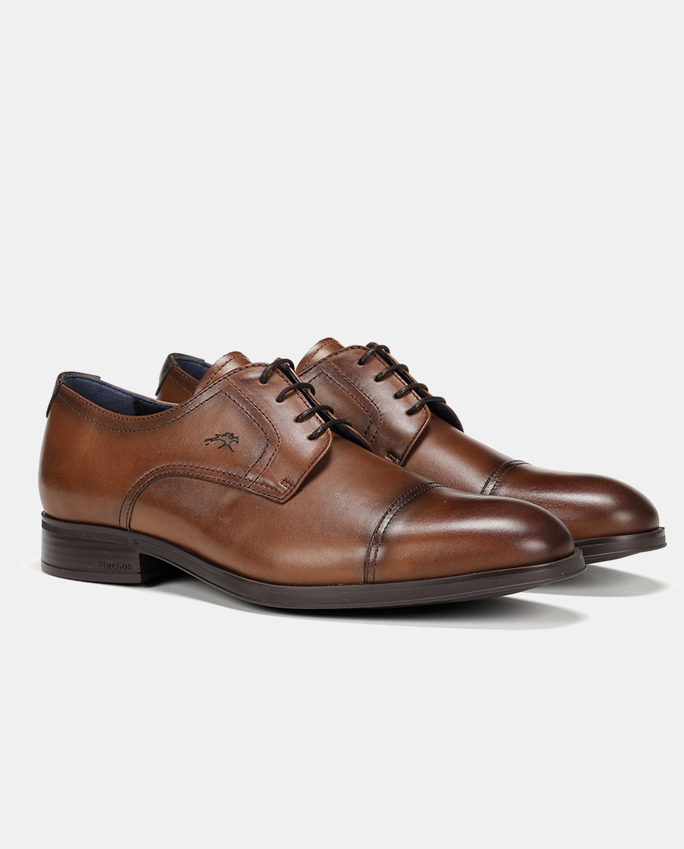 Sapatos de Atacadores Asgard com Biqueira Direita e em Pele Castanho-claro-7