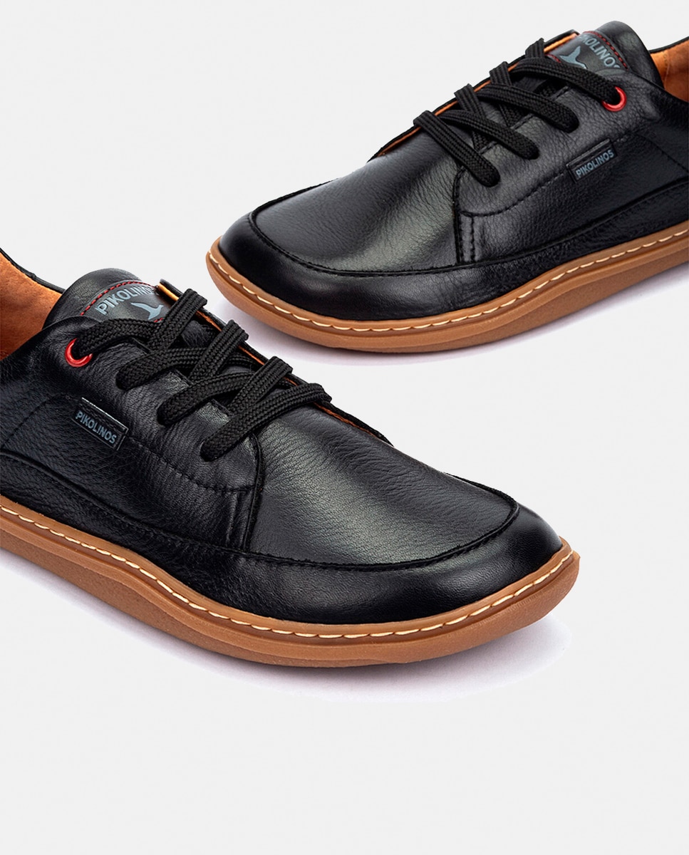 Zapatillas de piel en color - Pikolinos - Negro Negro-4
