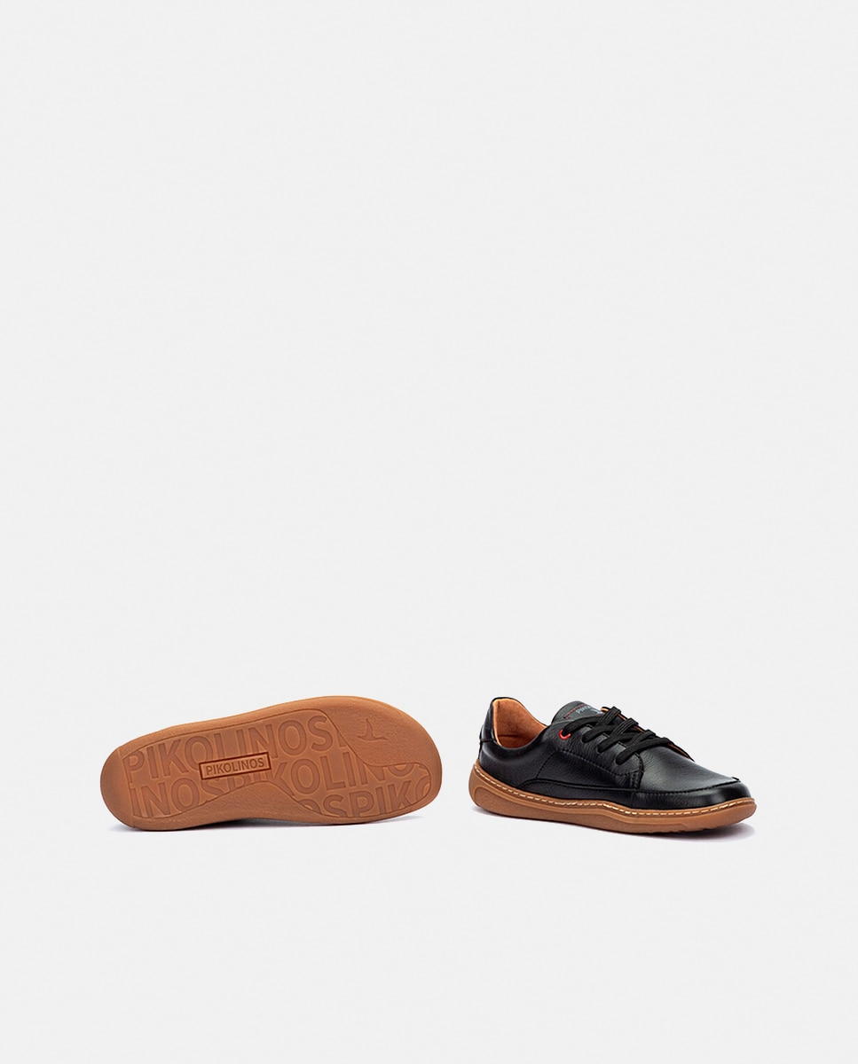 Zapatillas de piel en color - Pikolinos - Negro Negro-5