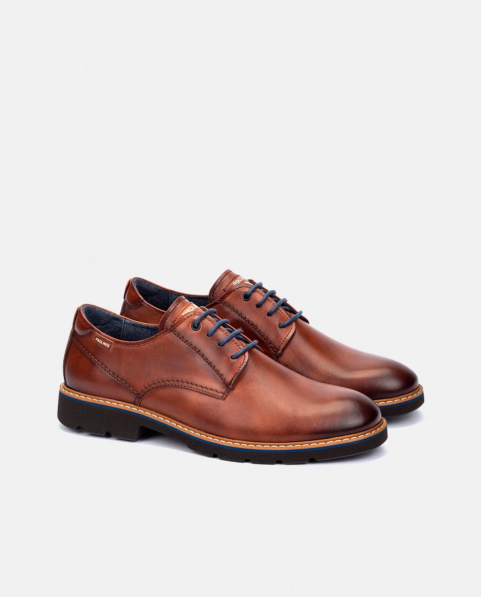 Zapatos de cordones de hombre de piel con suela extraligera - Pikolinos - Marrón Marrón-2