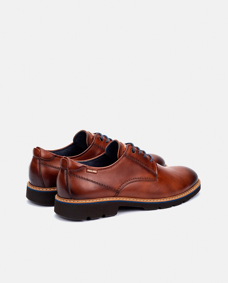 Zapatos de cordones de hombre de piel con suela extraligera - Pikolinos - Marrón Marrón-3