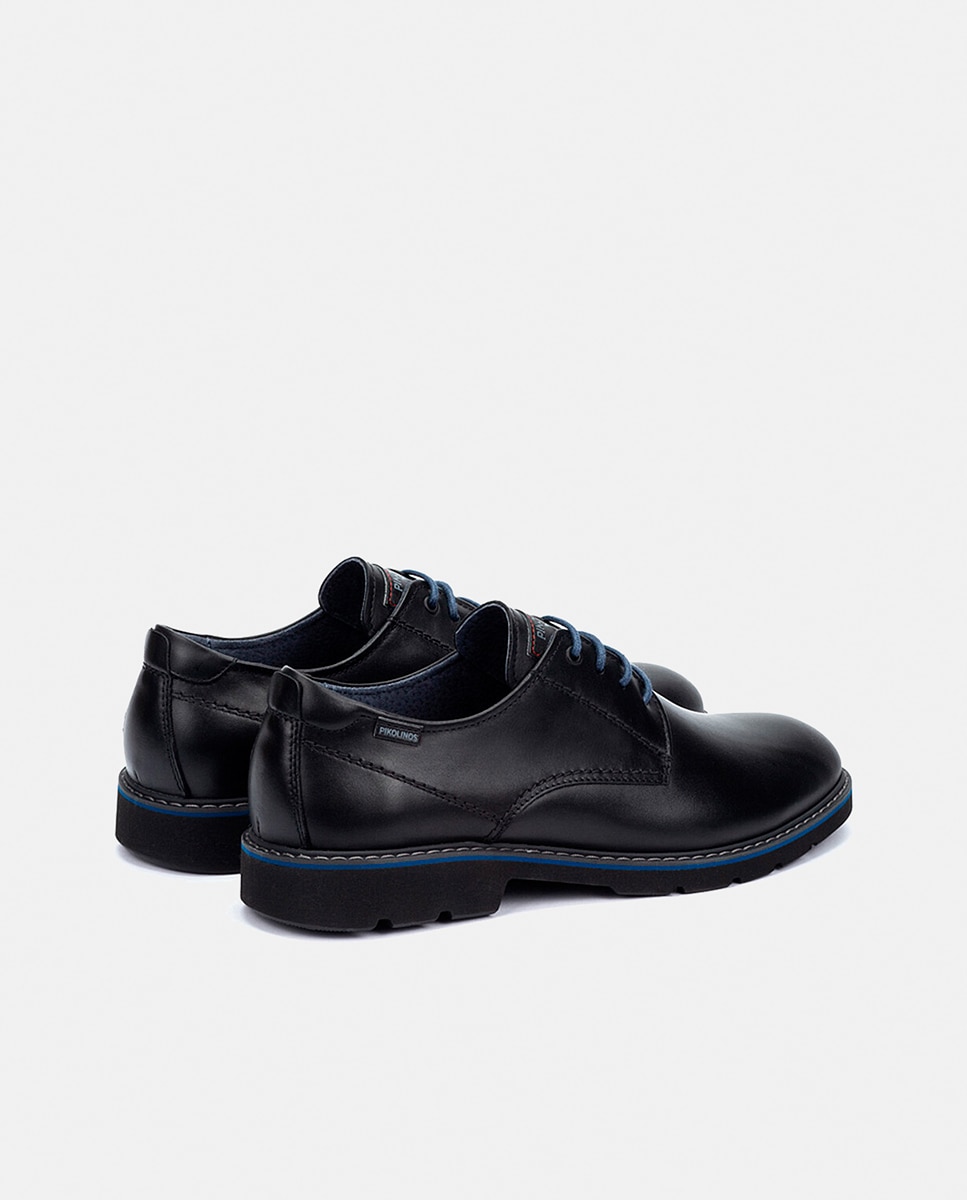 Zapatos de cordones de hombre de piel con suela extraligera - Pikolinos - Negro Negro-4