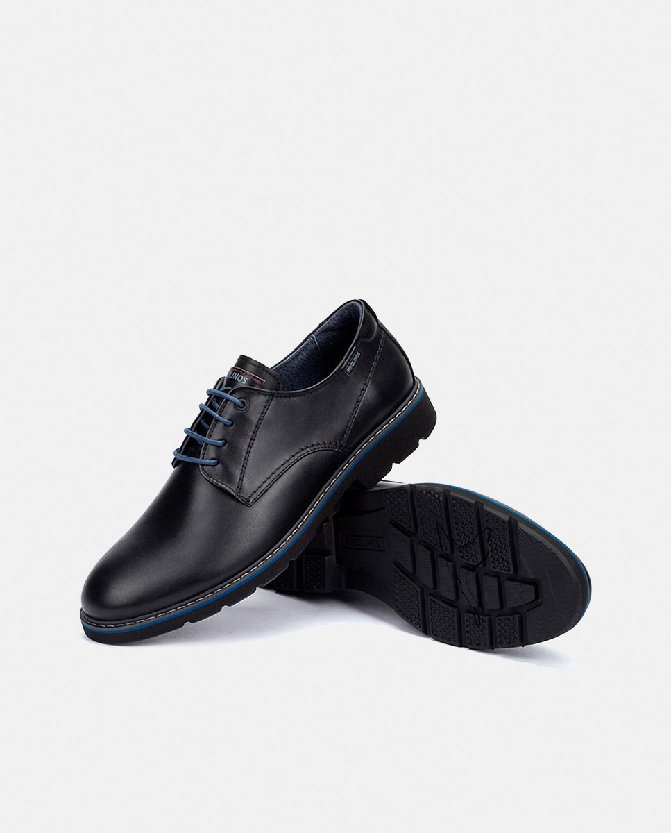 Zapatos de cordones de hombre de piel con suela extraligera - Pikolinos - Negro Negro-6