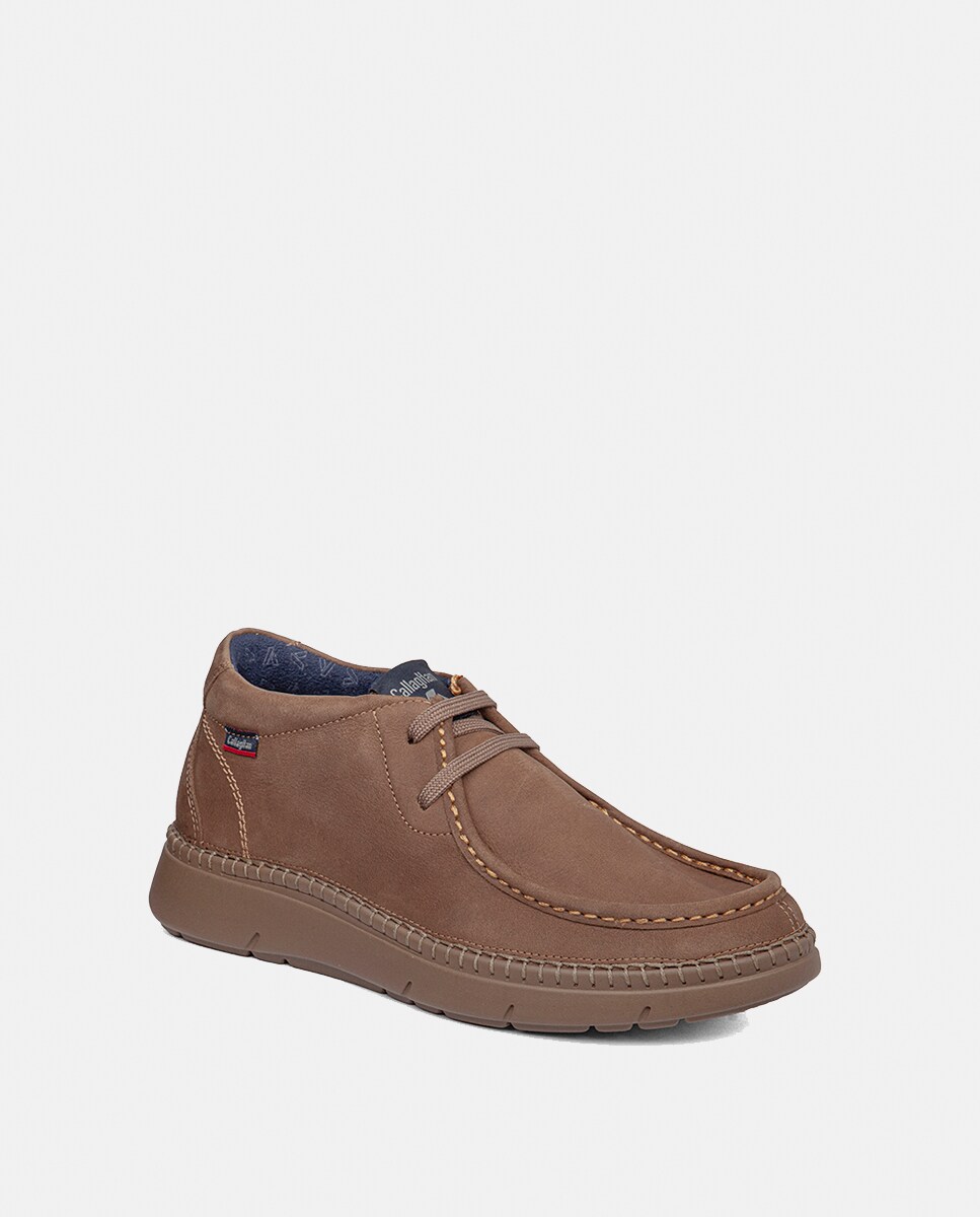 Wallabees em Pele Castanho-claro-2