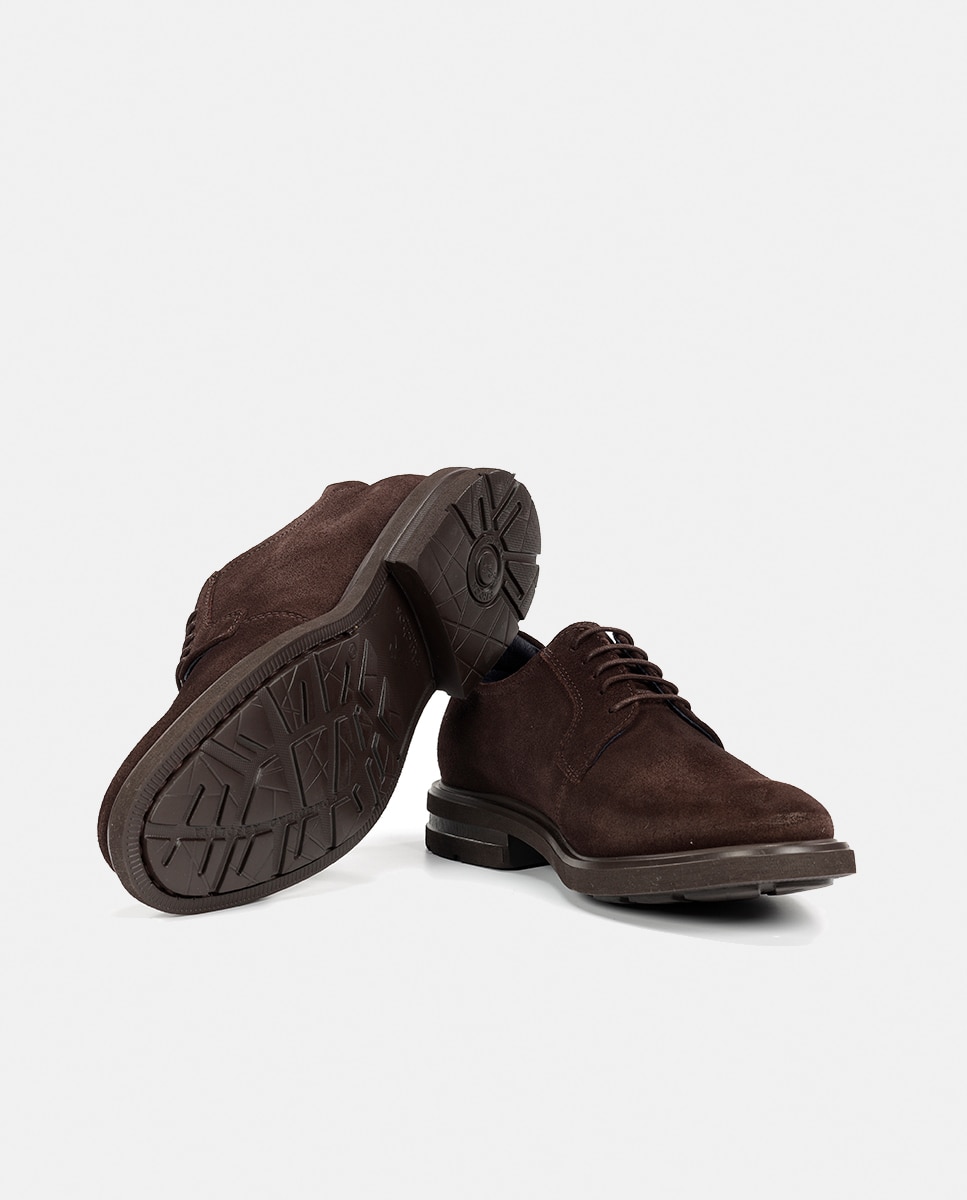 Sapatos Clássicos F1639 de Felpa - Café Castanho-chocolate-4