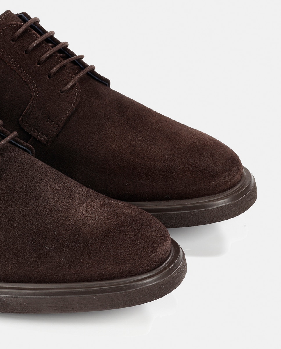 Sapatos Clássicos F1639 de Felpa - Café Castanho-chocolate-6