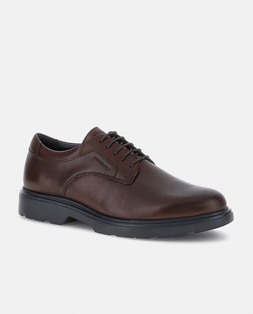 Imagen 2 de Blucher de hombre en piel - Stonefly - Marrón oscuro Marrón oscuro