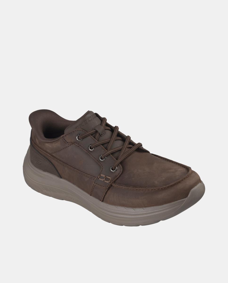Zapato casual piel con slip ins - Skechers - Marrón oscuro Marrón oscuro-3