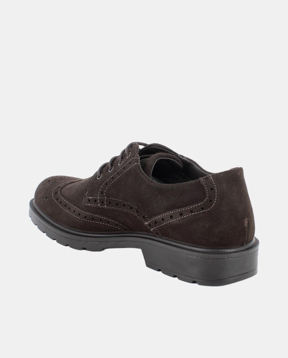 Imagen 3 de Zapato de caballero, en piel ante, forro goretex, cierre de cordones - Igi&Co - Marrón oscuro Marrón oscuro