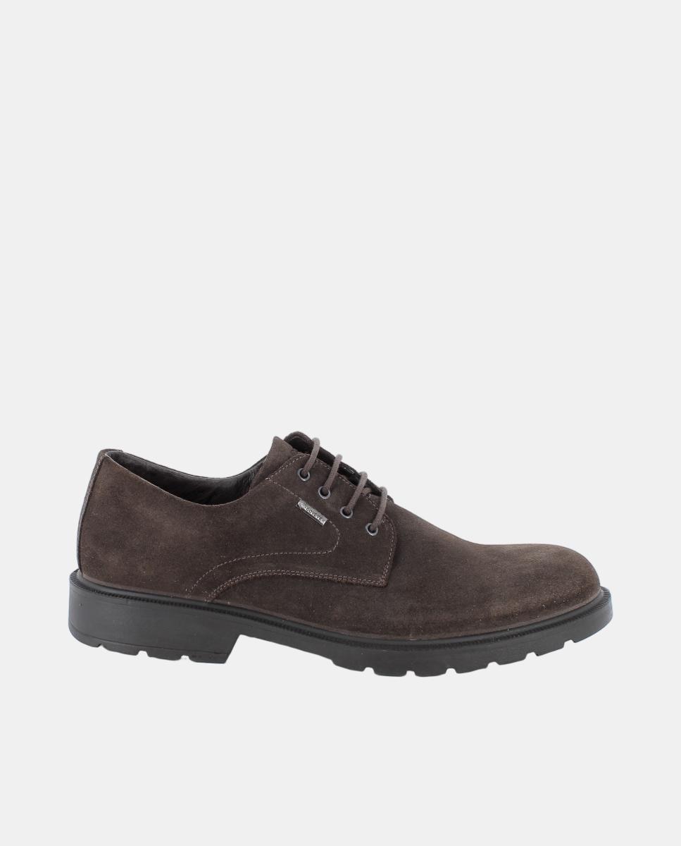 Imagen 0 de Zapato de caballero, en piel ante con forro goretex, cierre de cordones Marrón