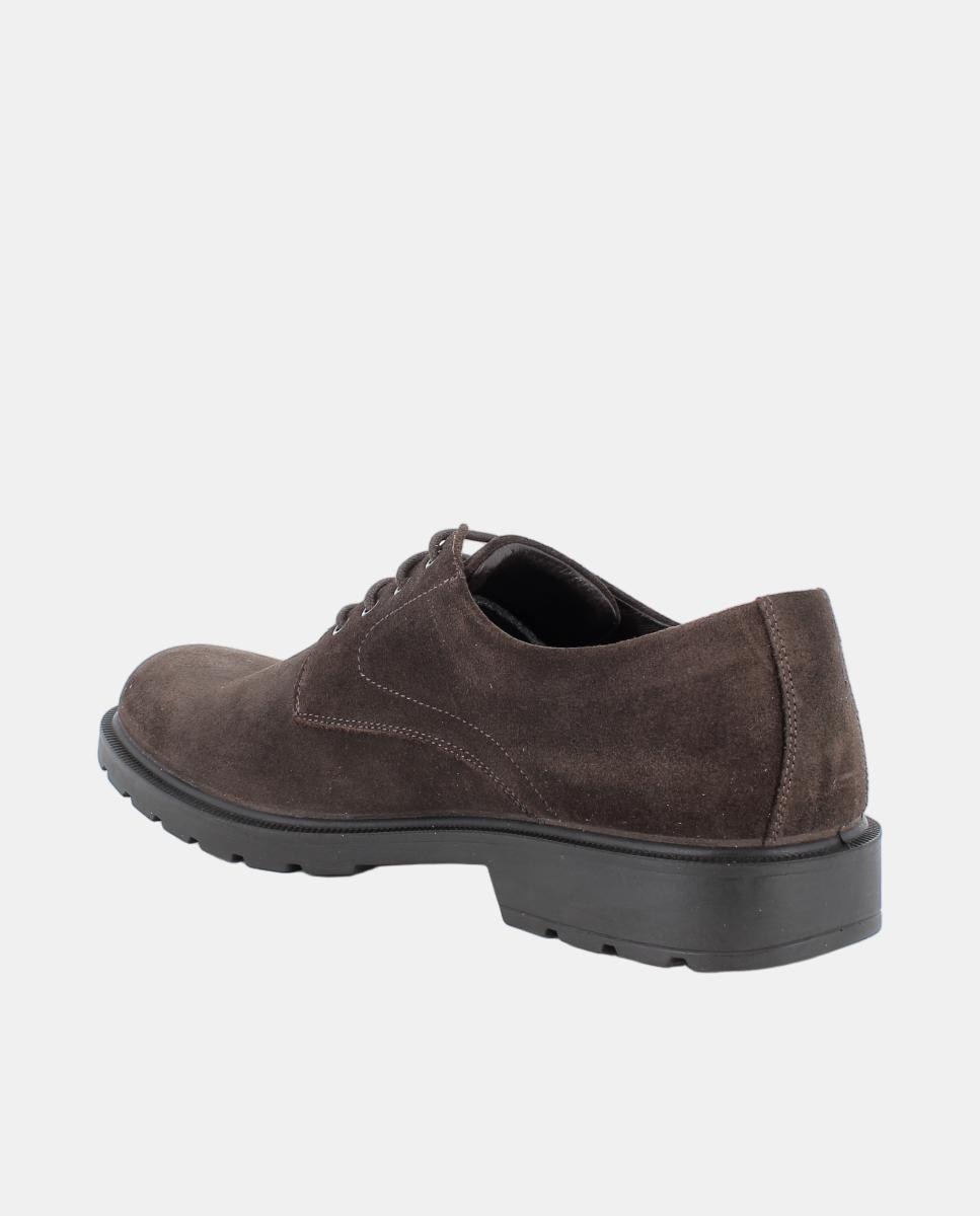 Zapato de caballero, en piel ante con forro goretex, cierre de cordones - Igi&Co - Marrón Marrón-3