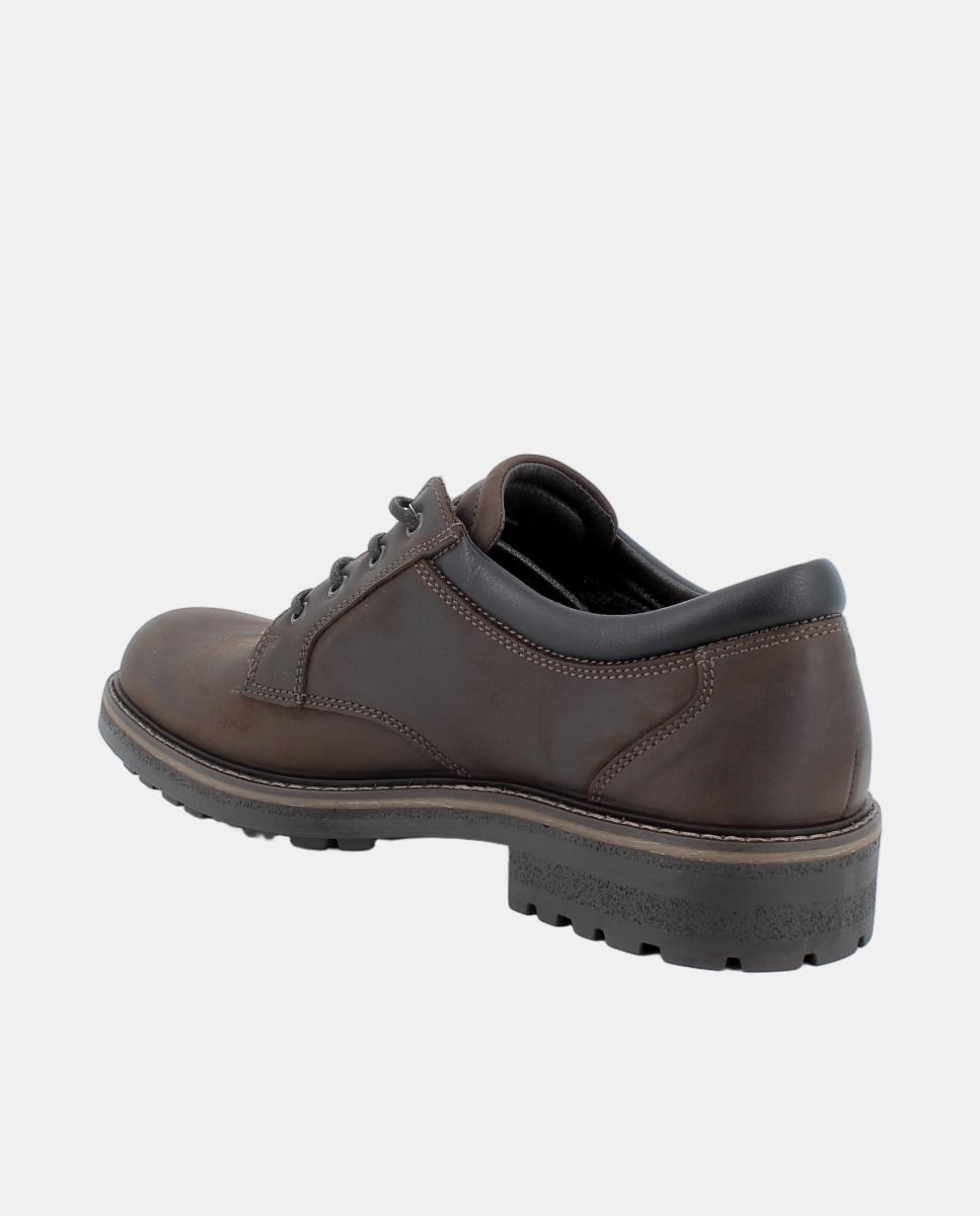 Zapato de caballero en piel con forro goretex y cierre con cordones - Igi&Co - Marrón oscuro Marrón oscuro-3