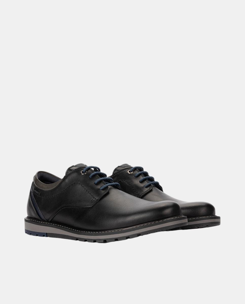 Sapatos de Atacadores em Pele com Palmilha Amovível Preto-2