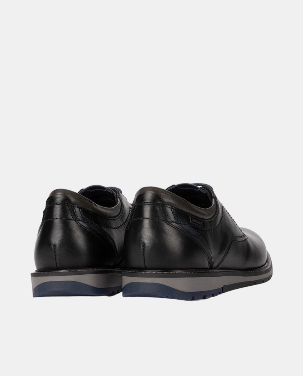 Sapatos de Atacadores em Pele com Palmilha Amovível Preto-3