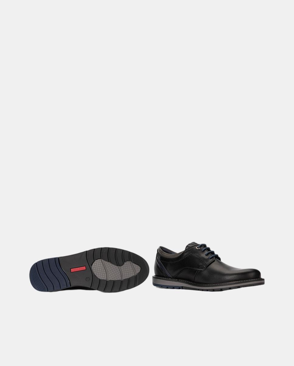 Sapatos de Atacadores em Pele com Palmilha Amovível Preto-5