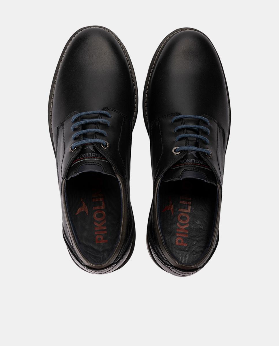 Sapatos de Atacadores em Pele com Palmilha Amovível Preto-6