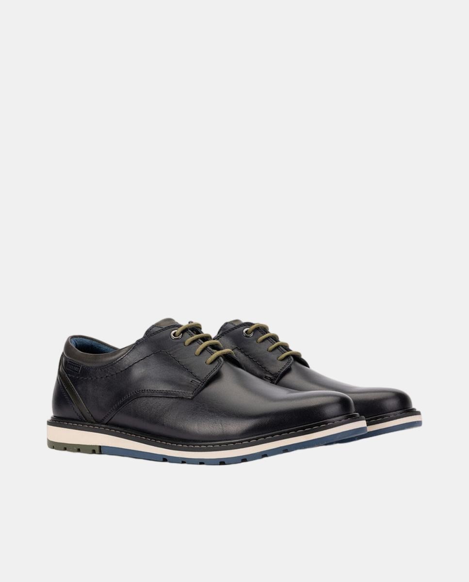 Sapatos de Atacadores em Pele com Palmilha Amovível Azul-escuro-2