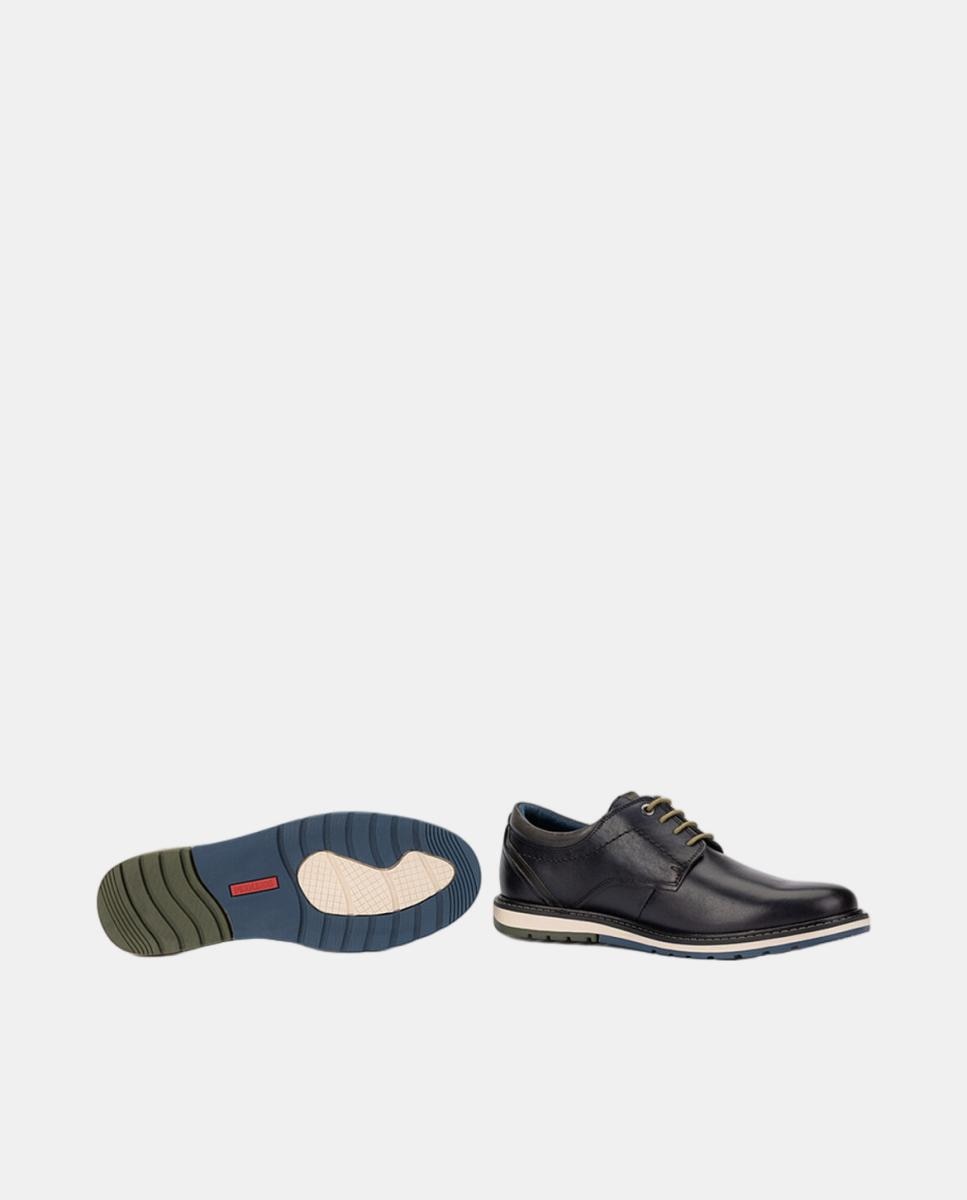 Sapatos de Atacadores em Pele com Palmilha Amovível Azul-escuro-5