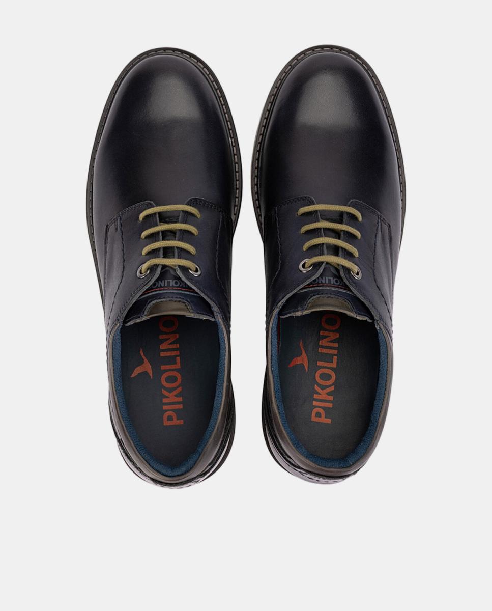 Sapatos de Atacadores em Pele com Palmilha Amovível Azul-escuro-6