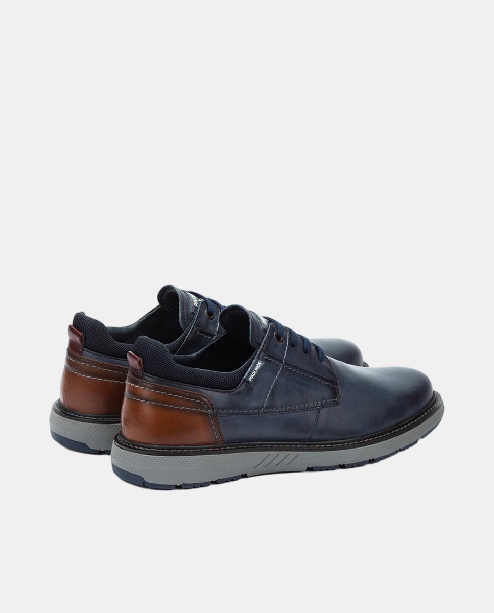 Zapatos de cordones de hombre de piel con suela extraligera y plantilla extraíble - Pikolinos - Azul Azul-3
