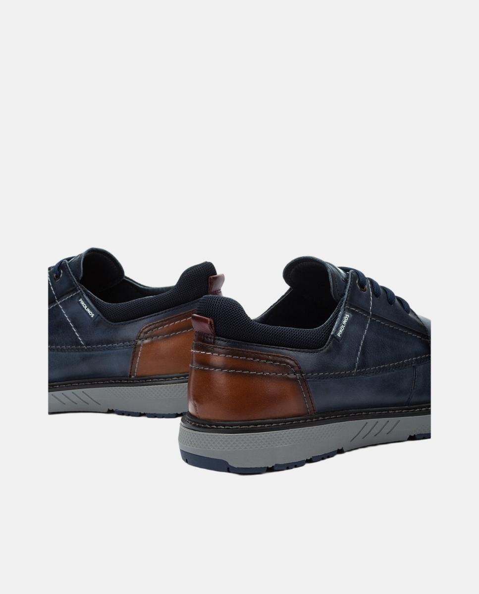 Zapatos de cordones de hombre de piel con suela extraligera y plantilla extraíble - Pikolinos - Azul Azul-4