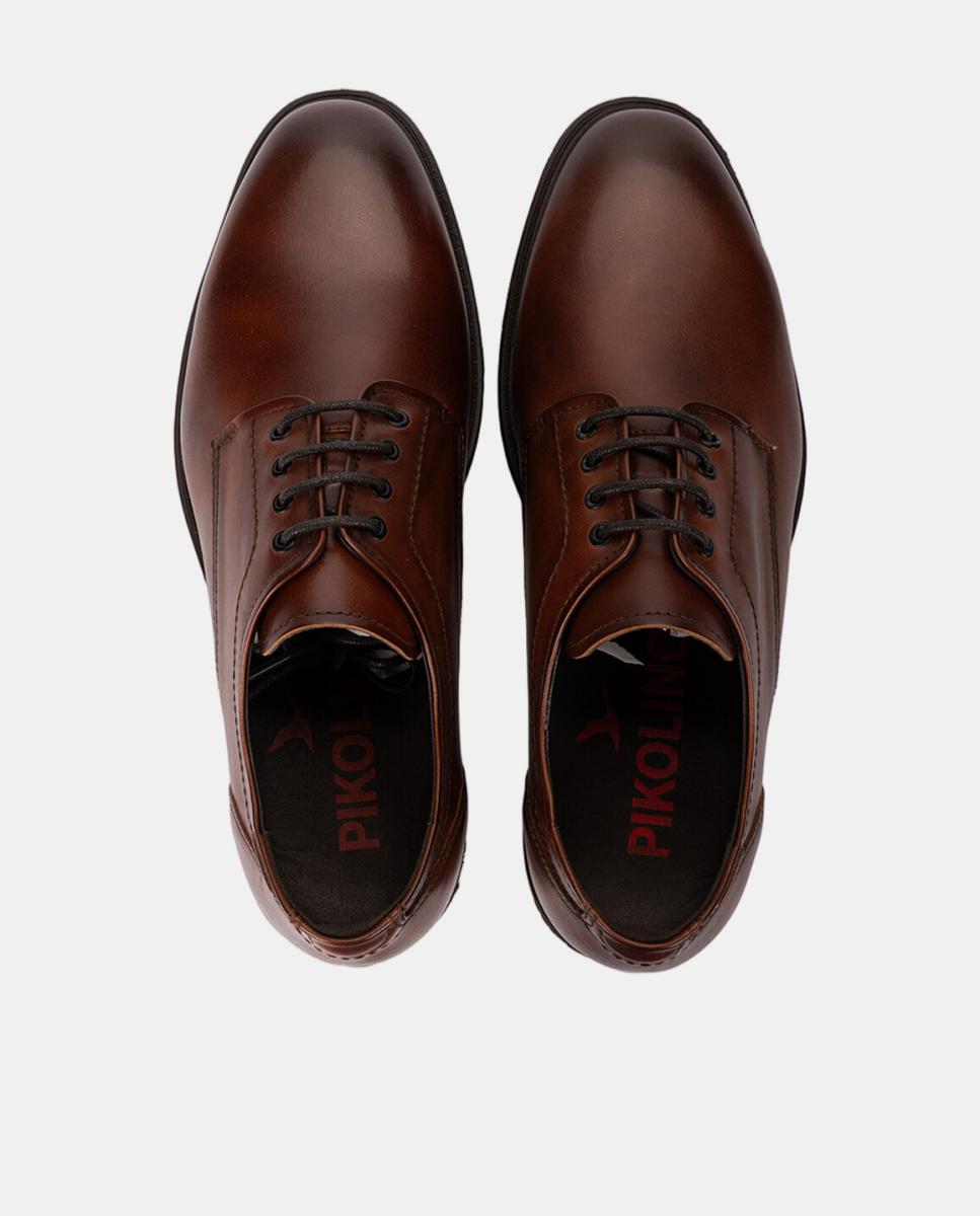 Sapatos de Atacadores em Pele com Palmilha Amovível Castanho-6