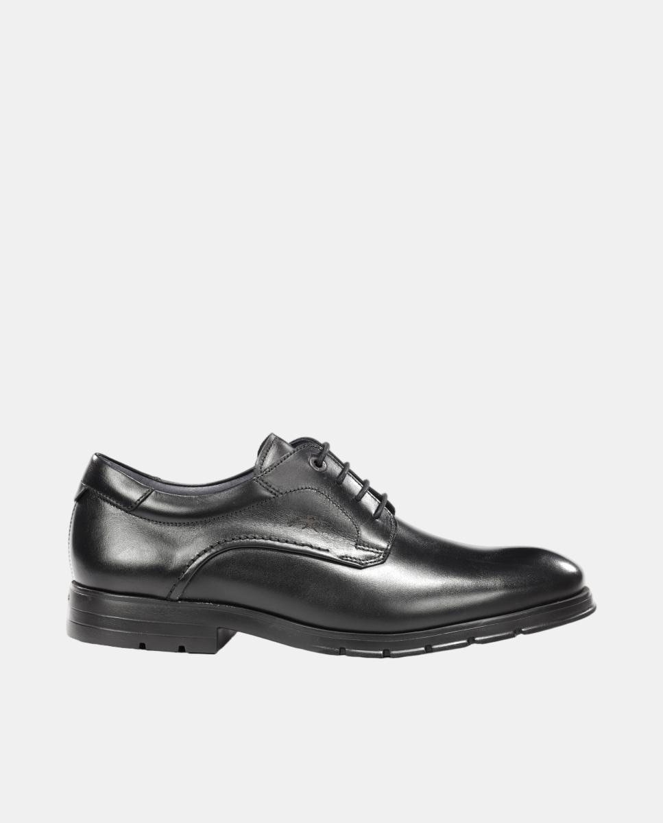 Zapato blucher de hombre en piel con cordones - Fluchos - Negro mate Negro mate-1