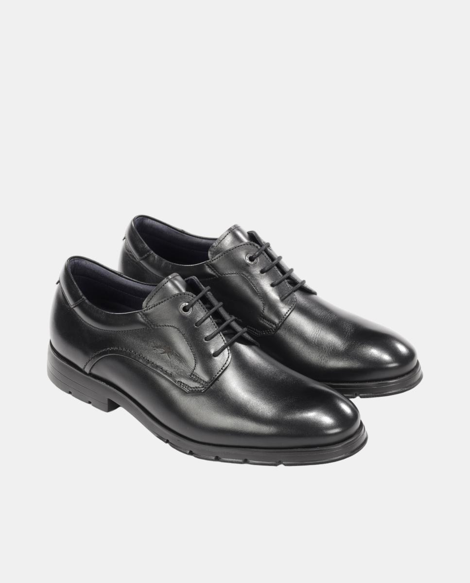 Zapato blucher de hombre en piel con cordones - Fluchos - Negro mate Negro mate-4