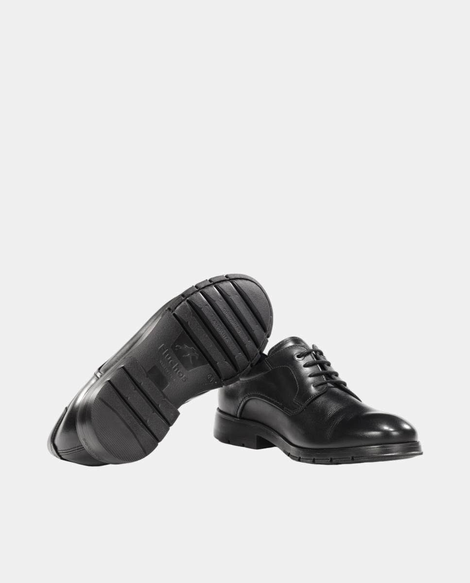 Zapato blucher de hombre en piel con cordones - Fluchos - Negro mate Negro mate-6