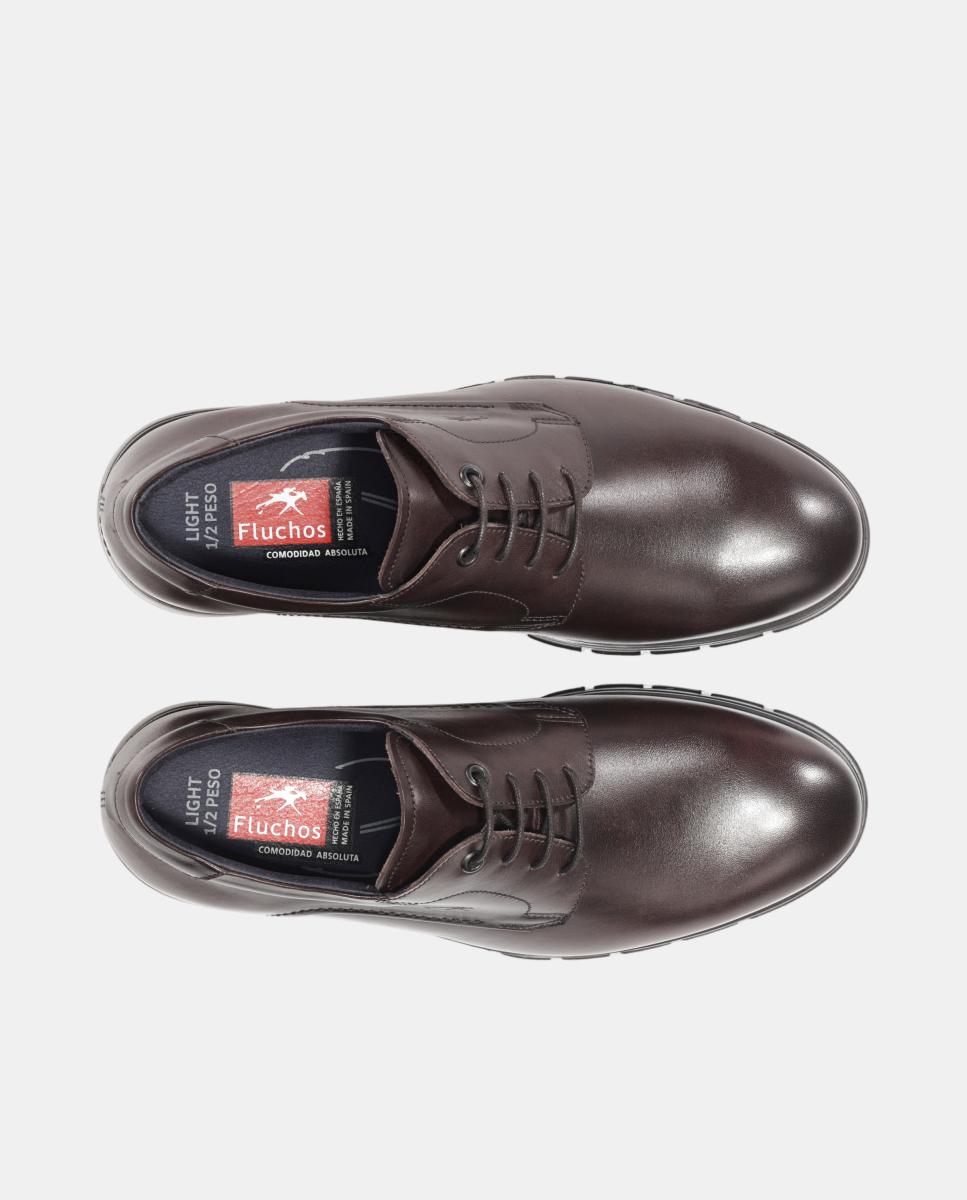 Zapato blucher de hombre en piel con cordones - Fluchos - Marrón oscuro Marrón oscuro-5