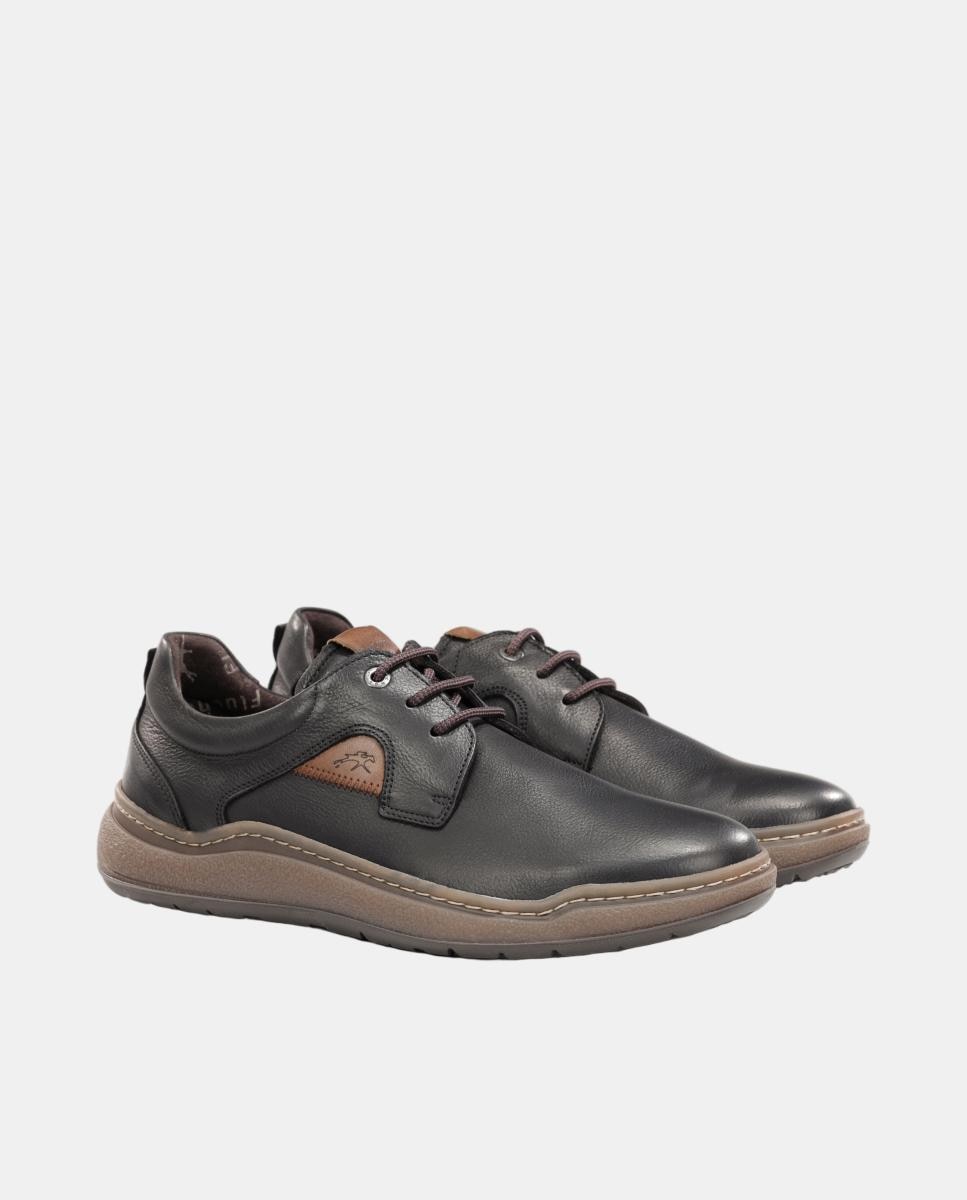 Sapatos Blucher em Pele com Atacadores Preto mate-2