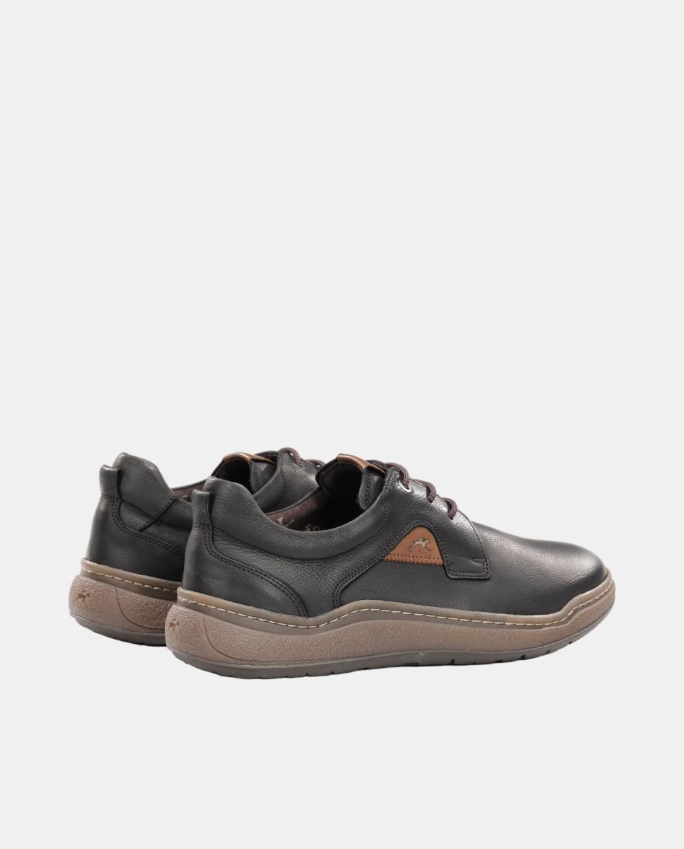 Sapatos Blucher em Pele com Atacadores Preto mate-3