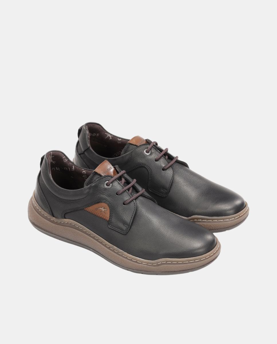 Sapatos Blucher em Pele com Atacadores Preto mate-4