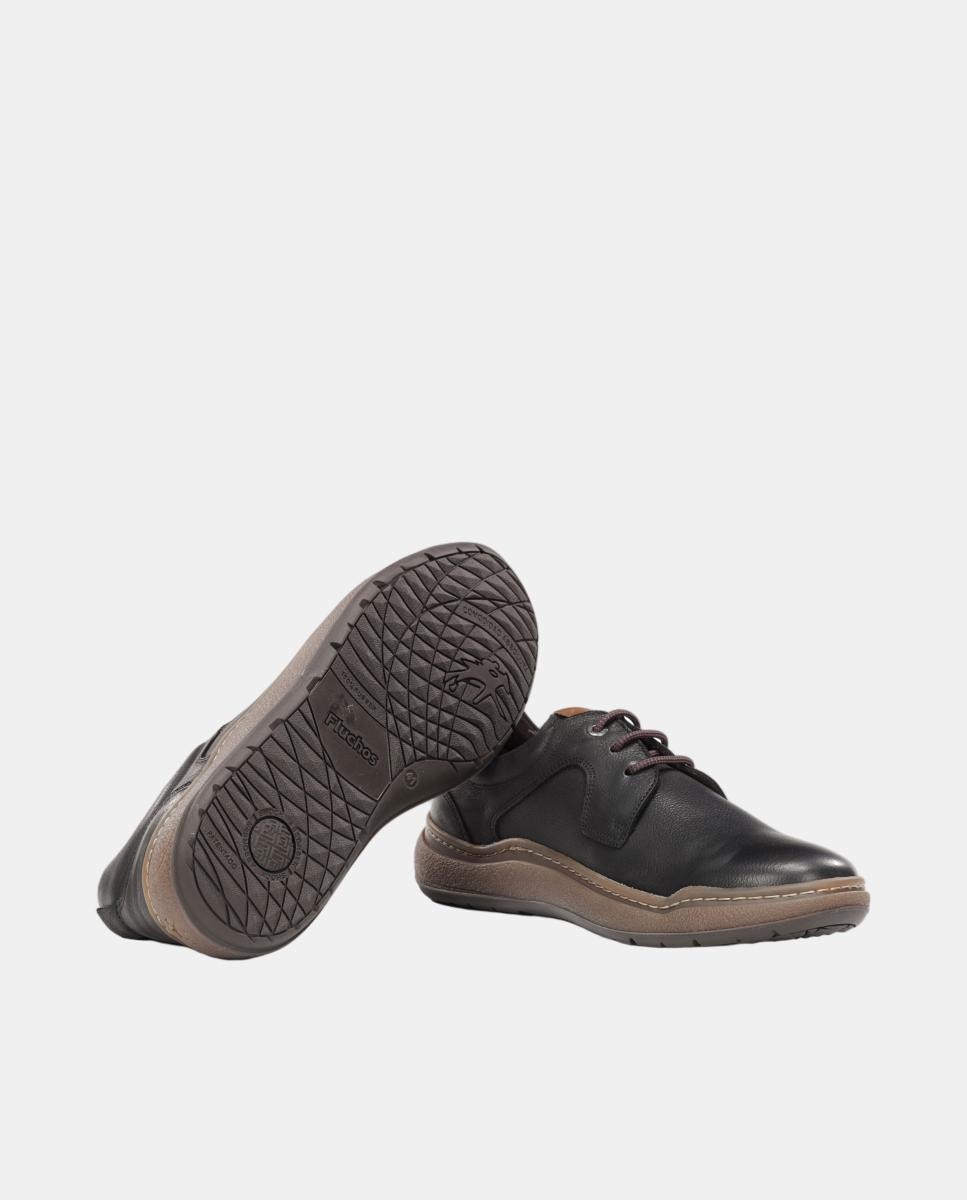 Sapatos Blucher em Pele com Atacadores Preto mate-6