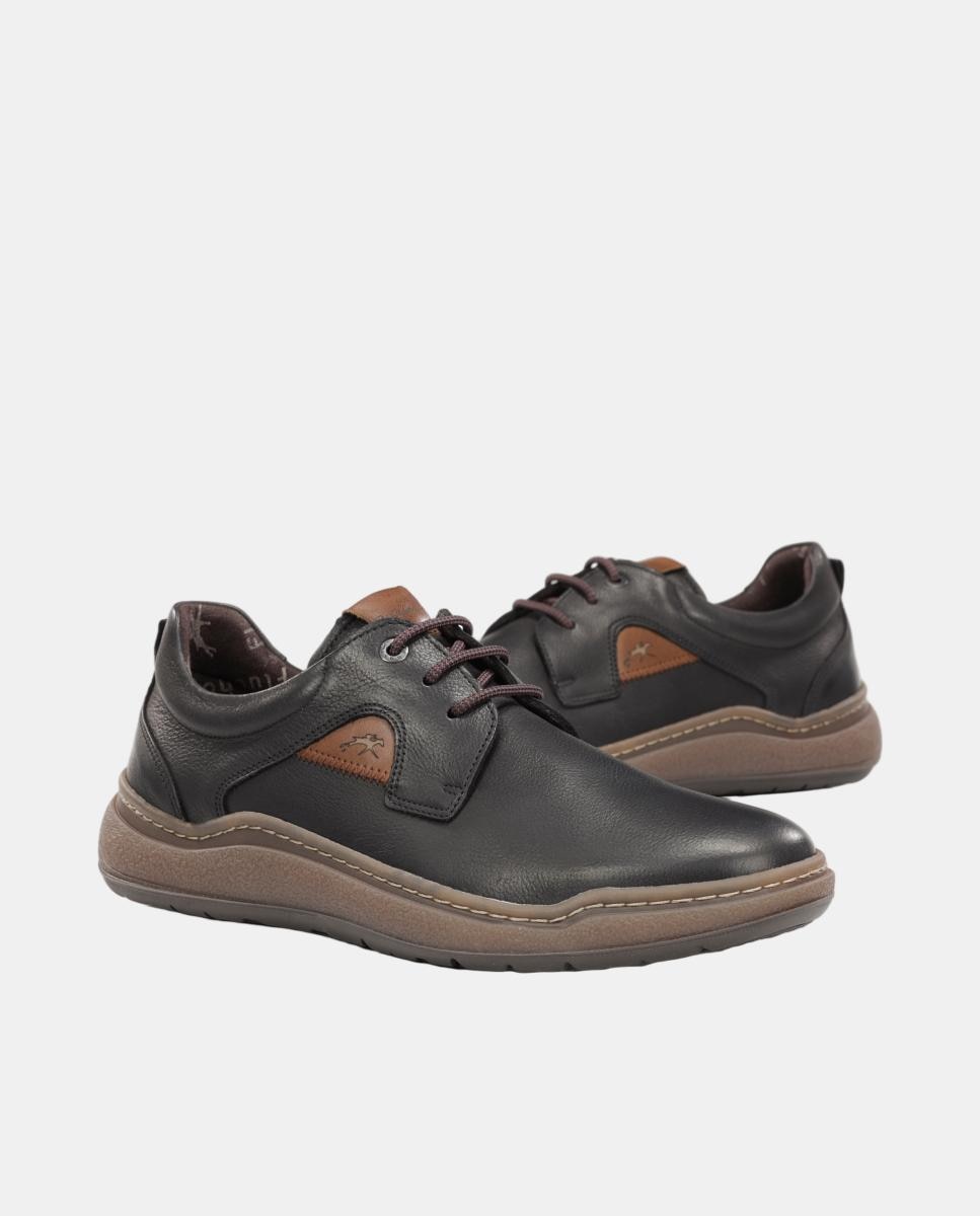 Sapatos Blucher em Pele com Atacadores Preto mate-7