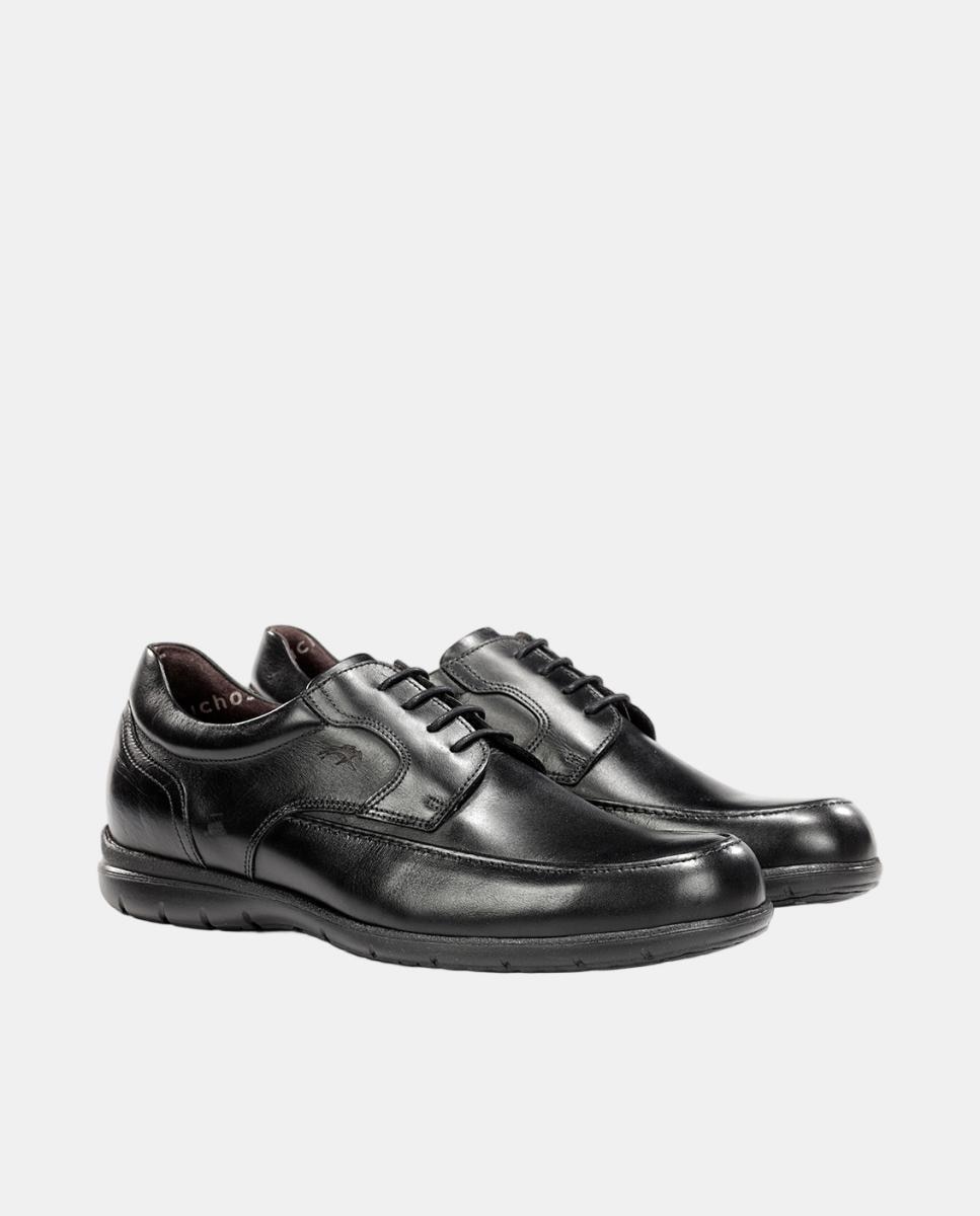 Sapatos Blucher em Pele com Atacadores Preto mate-2