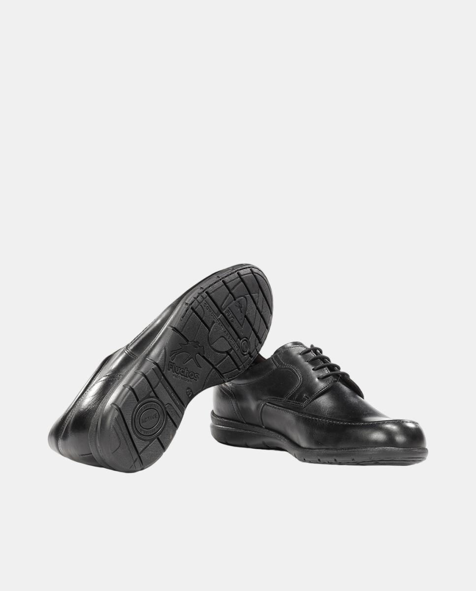 Sapatos Blucher em Pele com Atacadores Preto mate-6