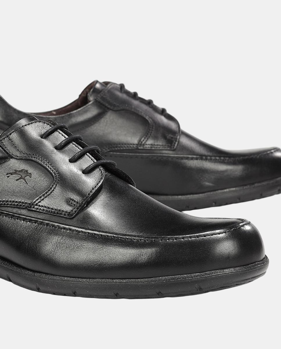 Sapatos Blucher em Pele com Atacadores Preto mate-7