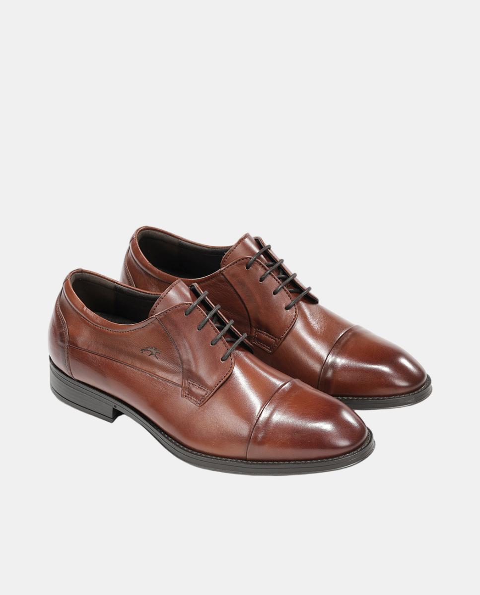 Bluchers em Pele com Sola Ligeira Castanho Suave-4