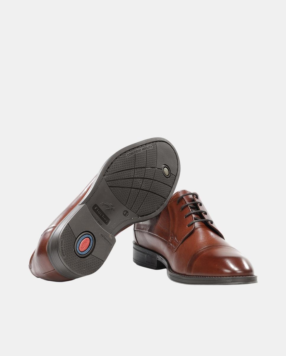 Bluchers em Pele com Sola Ligeira Castanho Suave-6