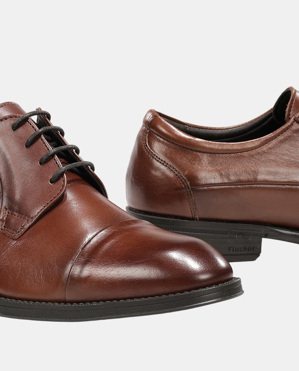 Bluchers em Pele com Sola Ligeira Castanho Suave-7
