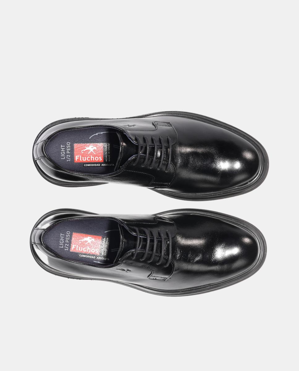 Blucher de hombre en piel con suela ligera - Fluchos - Negro Negro-5