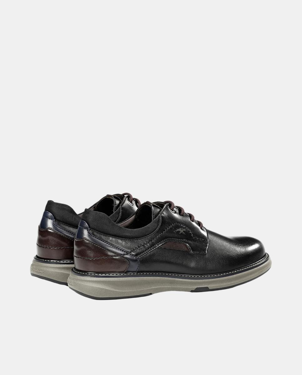 Blucher de hombre en piel con cordones - Fluchos - Negro Negro-3
