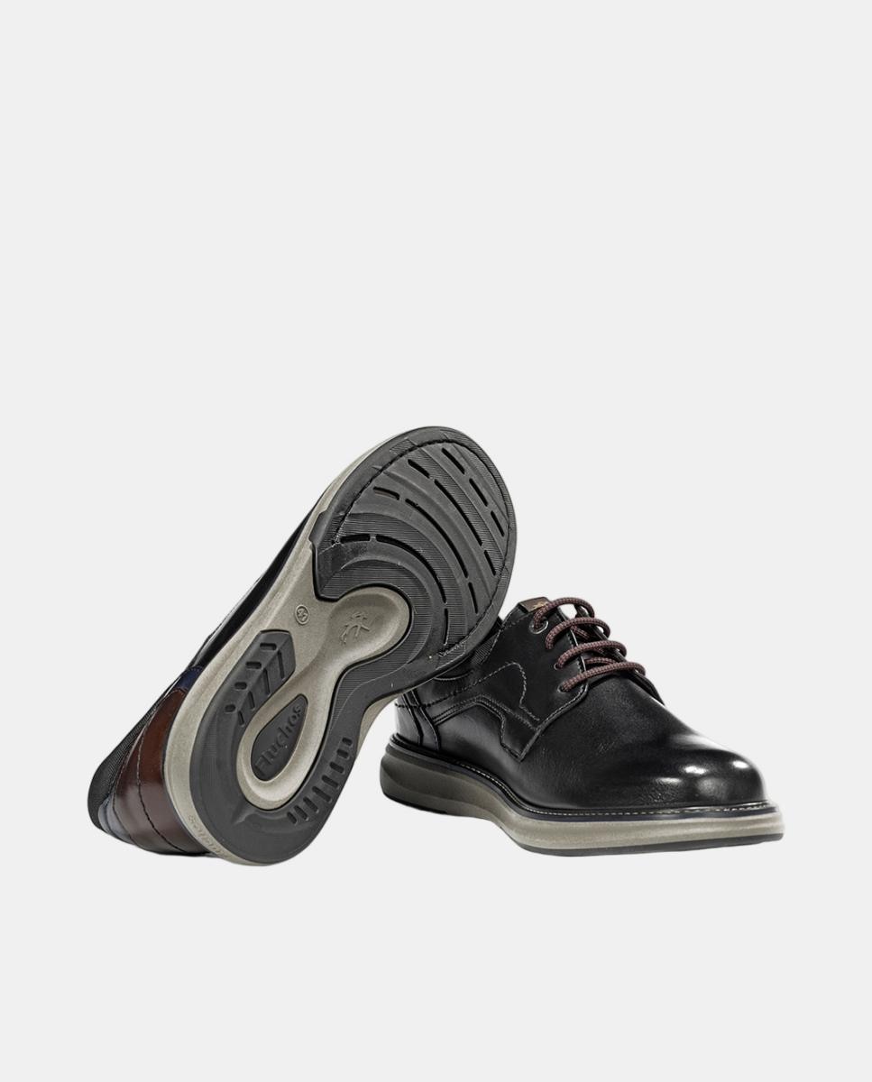 Blucher de hombre en piel con cordones - Fluchos - Negro Negro-6