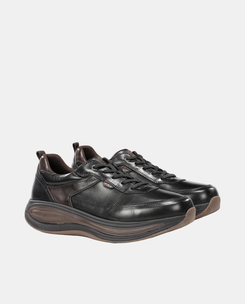 Sapatos Desportivos em Pele com Sola Extralight Preto-2
