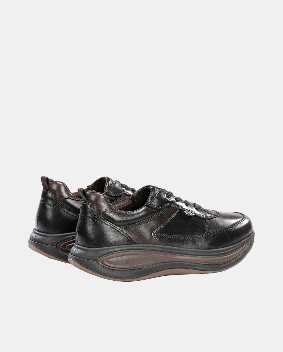 Sapatos Desportivos em Pele com Sola Extralight Preto-3