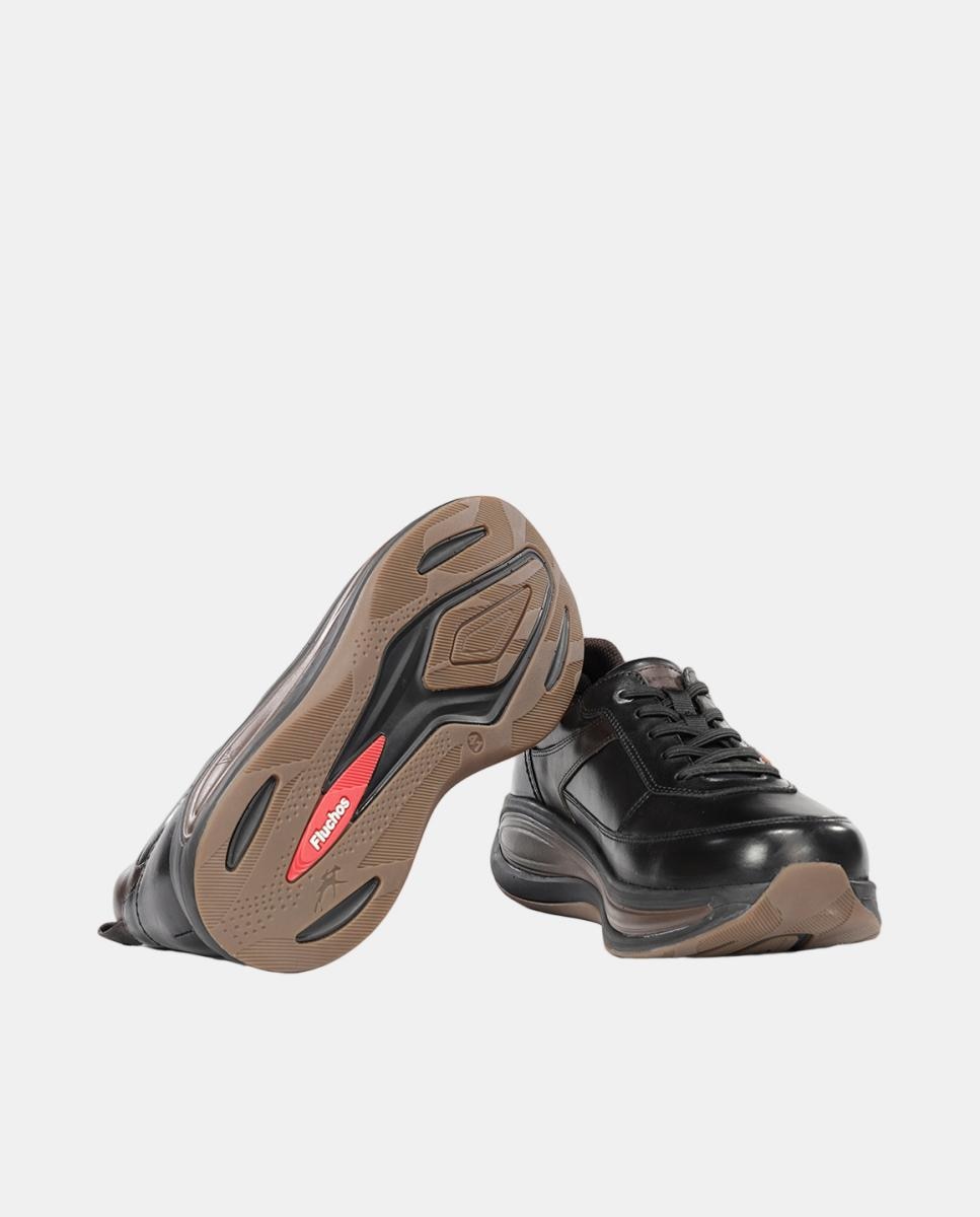 Sapatos Desportivos em Pele com Sola Extralight Preto-6